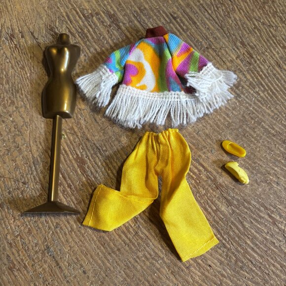 Topper Dawn doll clothes Mod Miss Fringe cape and pants - Picture 1 of 2